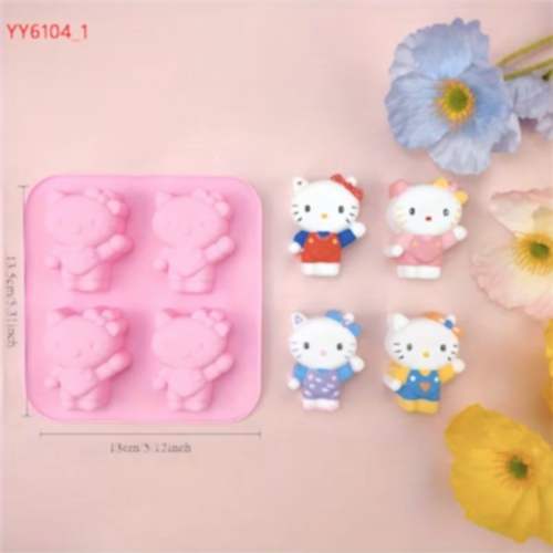YY6104 4'lü Hello Kitty Silikon Kalıp